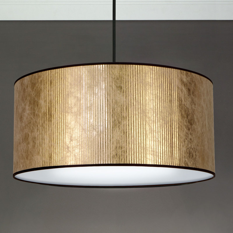 Mcgreevy 1 - Light Drum Pendant, Gold, 178cm H x 50cm W x 50cm D, Black