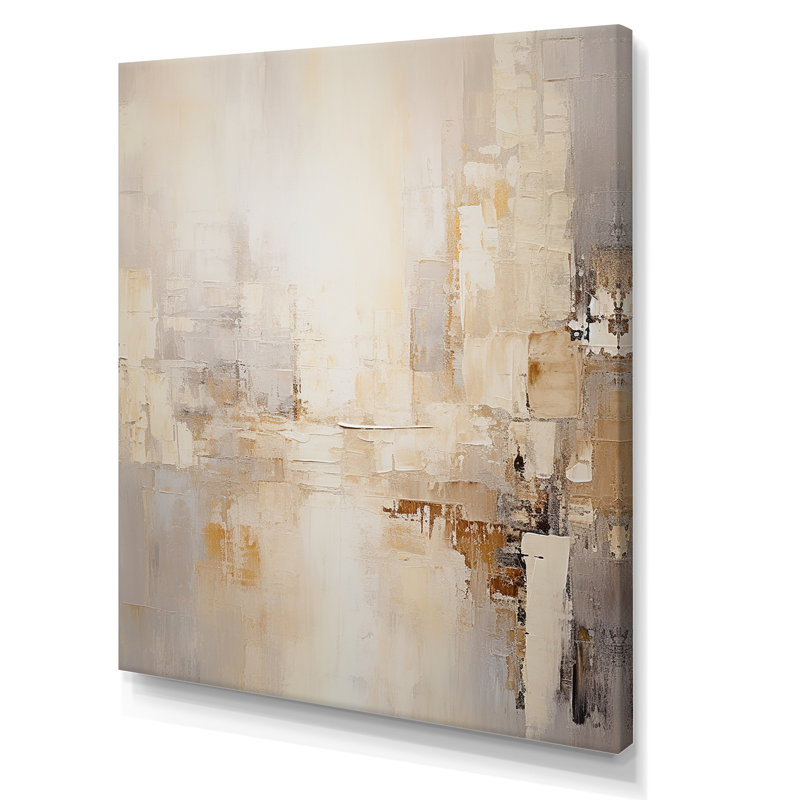 " Beige Skyscraper City Paint II ", Wrapped Canvas, 40" H x 30" W x 1.5" D