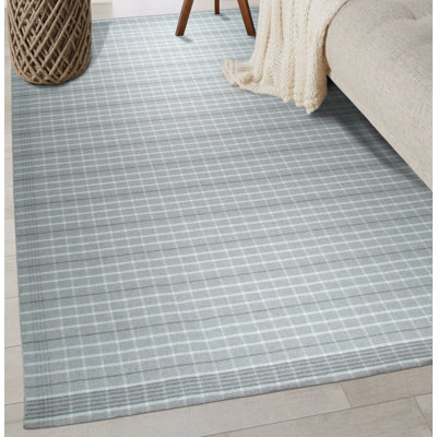 Tapis géométrique transitionnel en laine tissé à plat gris Timeless Celia