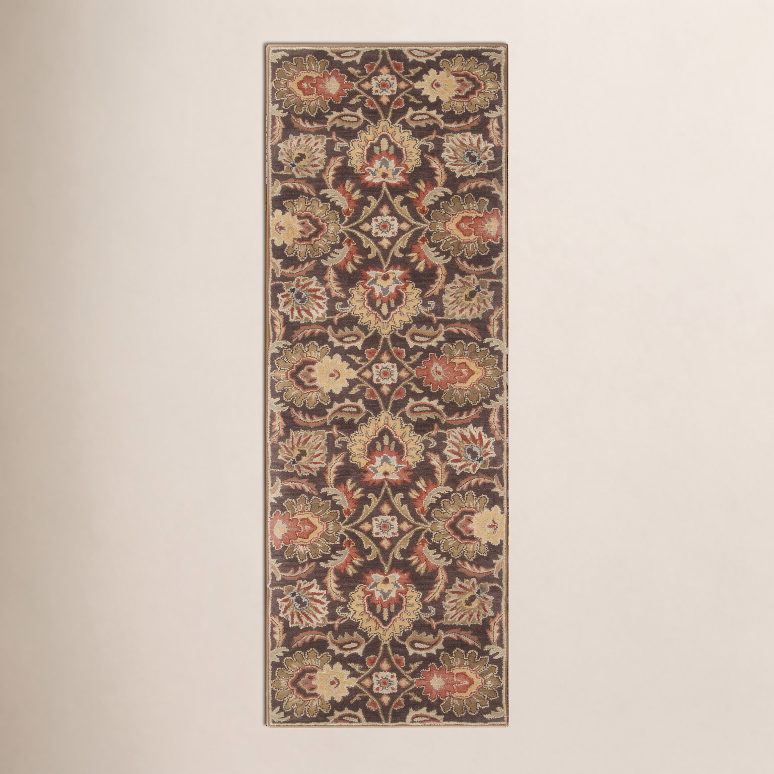 Arden Dark Brown Garnet Hand-Tufted Wool Rug, Runner 3' x 12'
