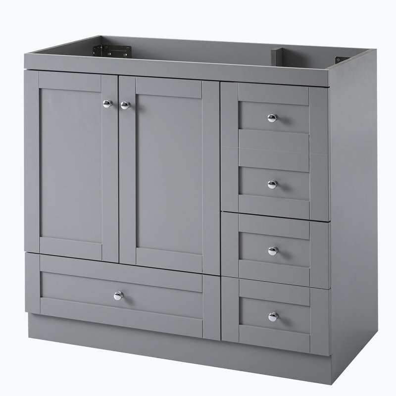 Meuble-lavabo de salle de bain sans lavabo, Gris