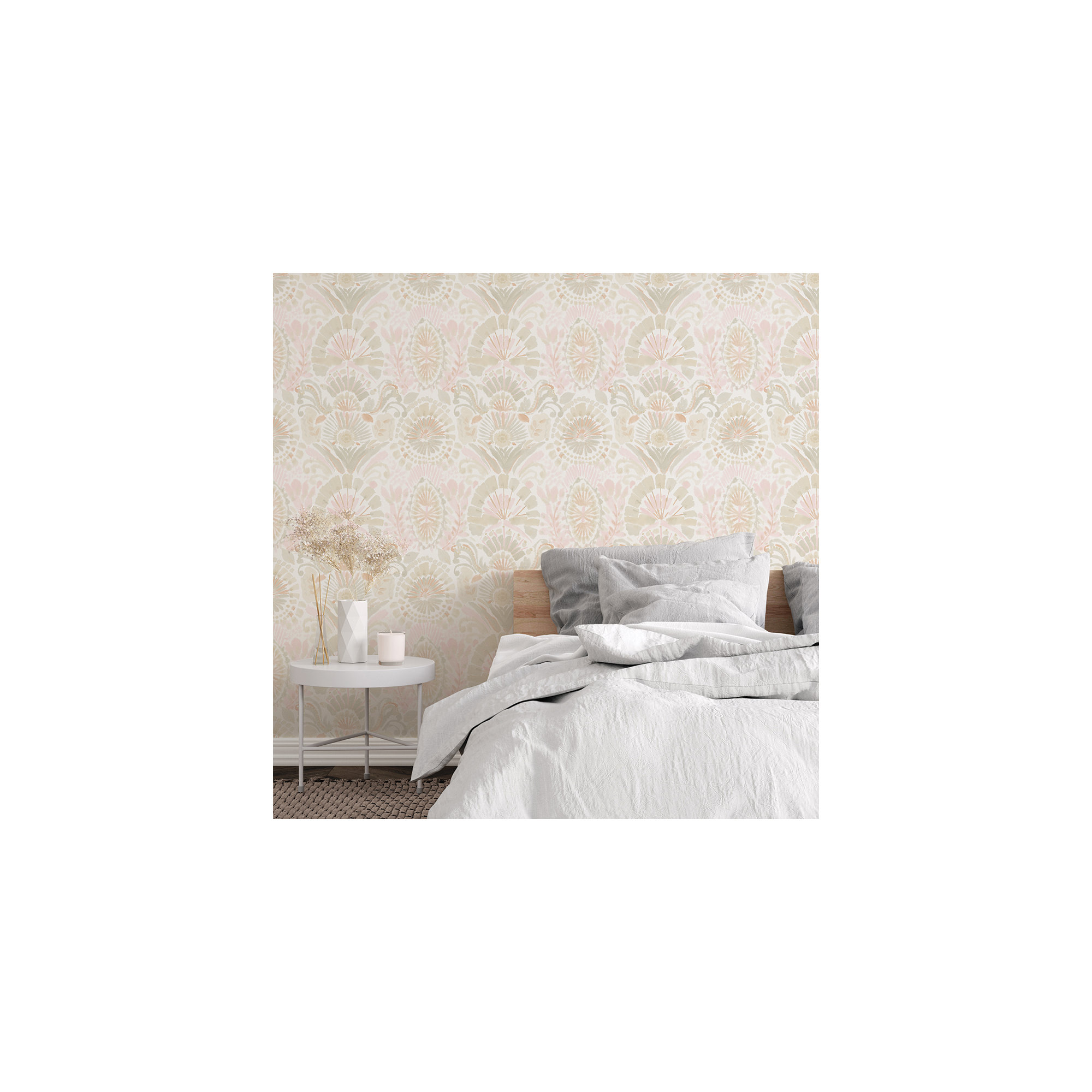Bohemia Peel and Stick Wallpaper, Pink, 108" L x 20.5" W