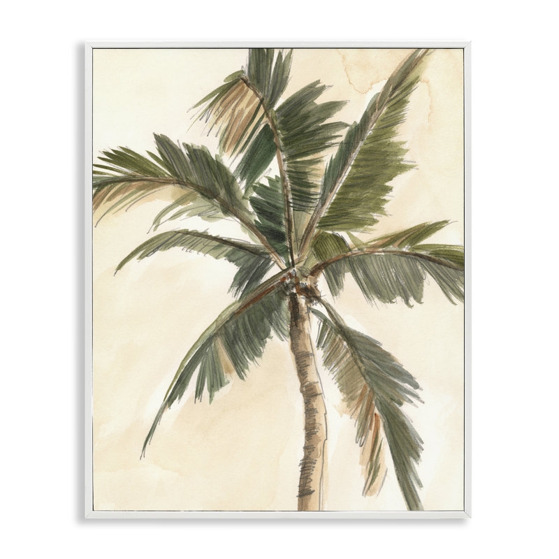 Art de la giclée encadrée de palmier discret par Ethan Harper bf-166, Estampe numérique encadrée blanc bord de mer
