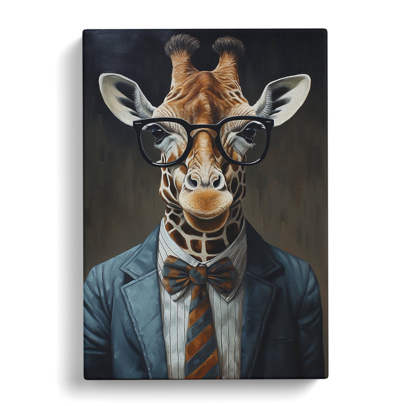Giraffe With Glasses No.4 - Print, 76cm H x 50cm W x 3cm D
