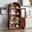 Metal Display Cabinet With Glass Doors And Adjustable Shelves, Modern Freestanding Arched Cabinet, Antique Cabinets, Porcelain Cabinets, Bookshelves,assembly Required-671353644