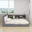Lit plateforme en bois avec tête de lit, tablettes et 2 tiroirs-460657821-460657816