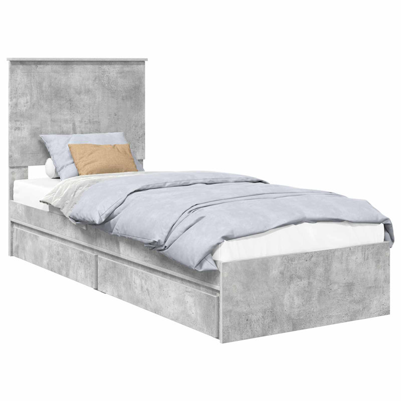 Bed, Small Single (2'6), Concrete Grey