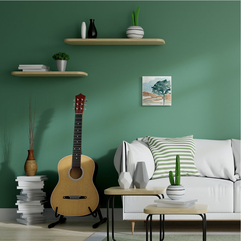 Arbre en forme de paysage abstrait de montagnes, H 12 po x l 12 po x P 0,5 po, Bois naturel