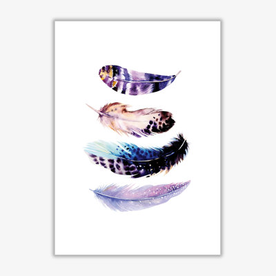 Purple Bird Feathers Abstract - Print
