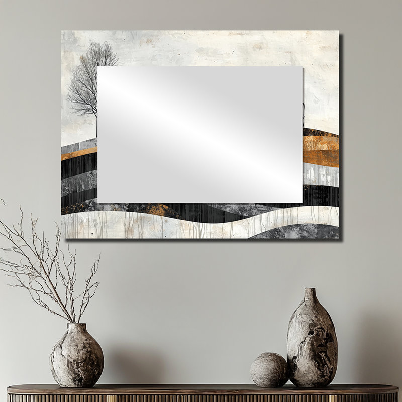 «Cow Into A Bold Farm Landscape I», art mural décoratif en forme de paysage - imprimé sur métal, 24 po x 32 po