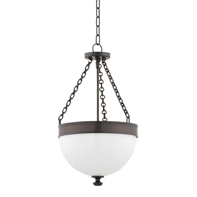 Barrington 3 - Light Unique/Statement Pendant, Historic Bronze, 14"