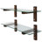 Modern Wall Shelf (2 Pieces), Walnut Color, 33.5 x 9.8 x 9.8 inches | 100% Tempered Glass, 0.3-inch Thickness, 100% Pine Solid Wood Frame | Stylish and Functional Storage Solution for Home Décor-1604562890