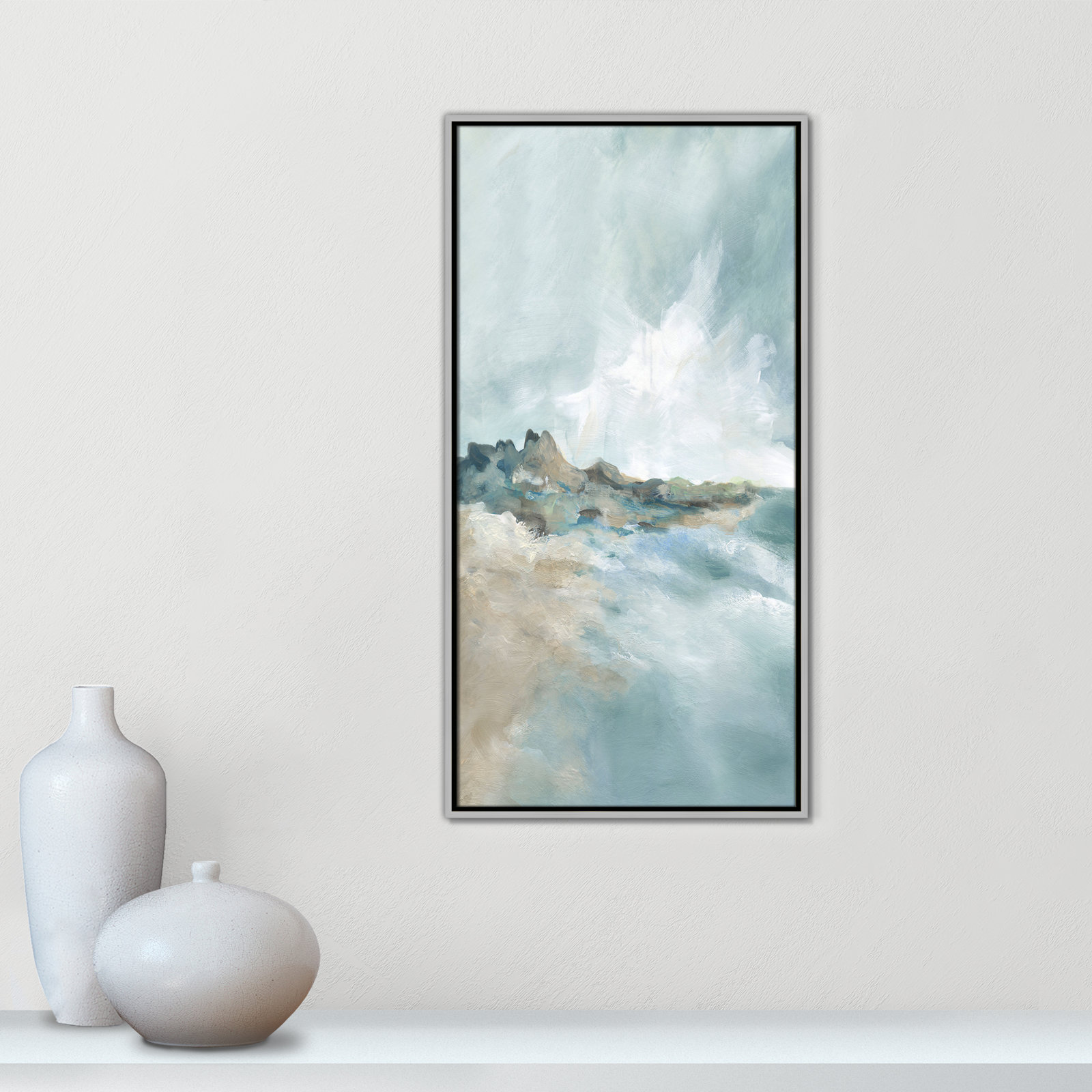Sandpoint Print by Carol Robinson, Silver, 37.5" H x 19.5" W