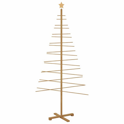 Wooden Christmas Tree with Stand Brown Bamboo