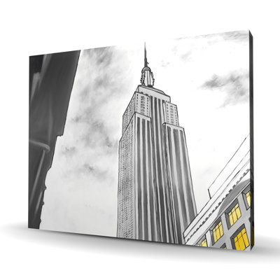 Outline of Empire State Building - Canvas for Home Decor