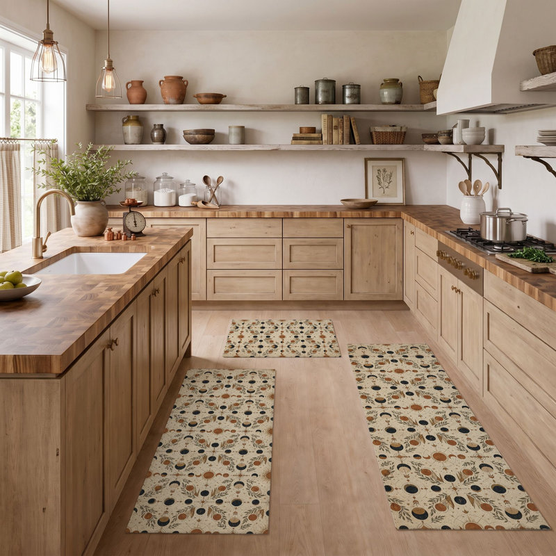 Tapis de cuisine lavables antidérapants Botanical Dots