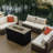 Emeram 43 Inch Propane Outdoor Fire Pit Table with Lid-474998134