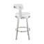 Tabouret de bar pivotant 30 po Bryant en acier inoxydable brossé et similicuir blanc