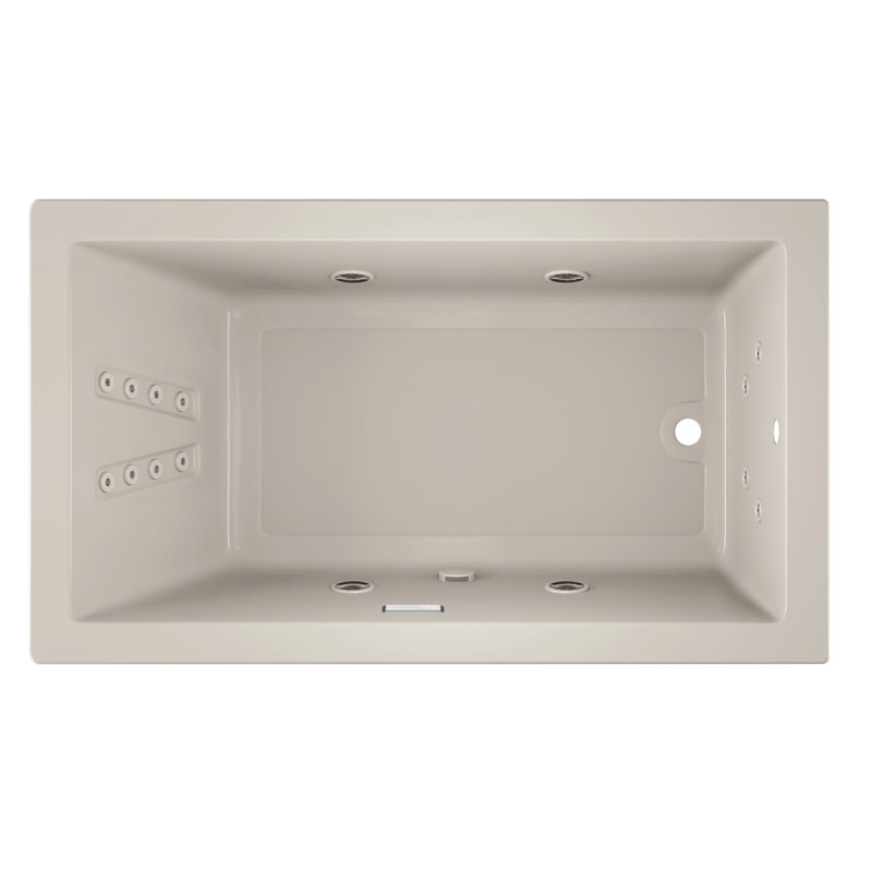 Baignoire tourbillon encastrée Solum ™, Huître, Droite
