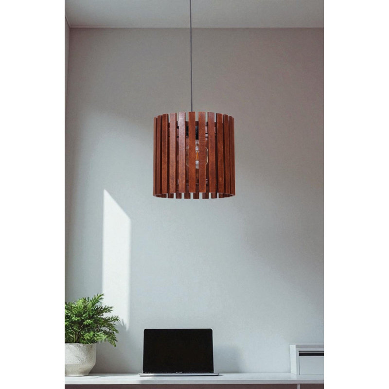 Lustre, Noyer / noir, H 31,44 po x l 11,79 po x P 11,79 po