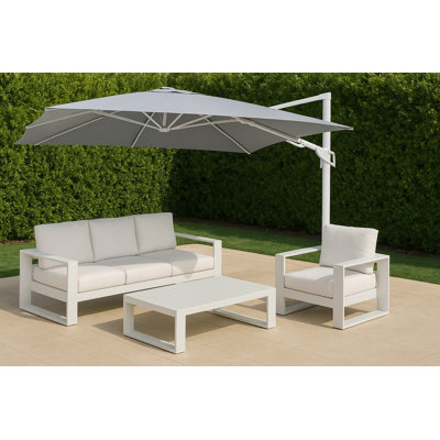 Parasol d'extérieur en porte-à-faux rectangulaire en aluminium et porte-à-faux en aluminium 10 pi x 13 pi Yarami