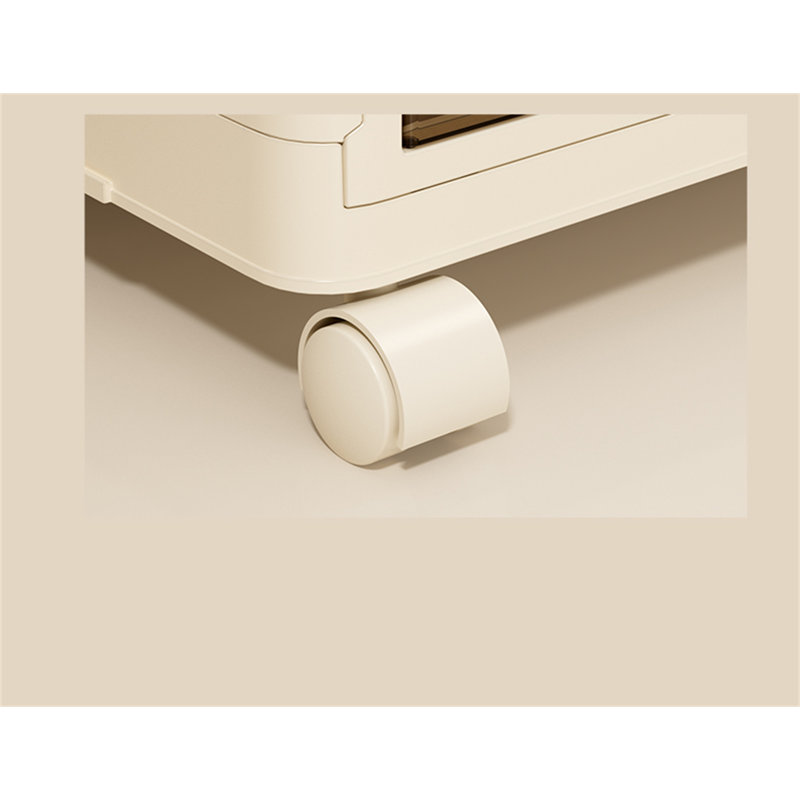 19.69" Side Wide Folding Storage Cabinet, Cream White