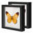 10"X10" Shadow Boxes Display Cases With Soft Linen Back Deep Wood Glass 3D Shadow Box Set For Wall And Tabletop Baby Sports, 2 Pack Black