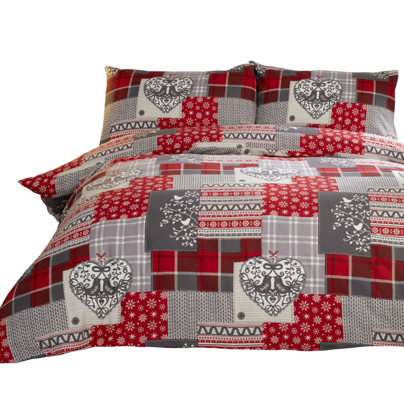 Antravion Cotton Patchwork Bedding with Pillowcases, Single Duvet Cover Set + 1 Standard Sham
