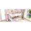 Lit superposé simple au-dessus d'une chambre simple avec tête de lit, pied de lit et garde-corps, échelle, lit superposé en bois d'hévéa avec garde-corps de sécurité-649611449