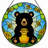 7.8"H Bear Hive Stained Glass Window Panel-1767817997