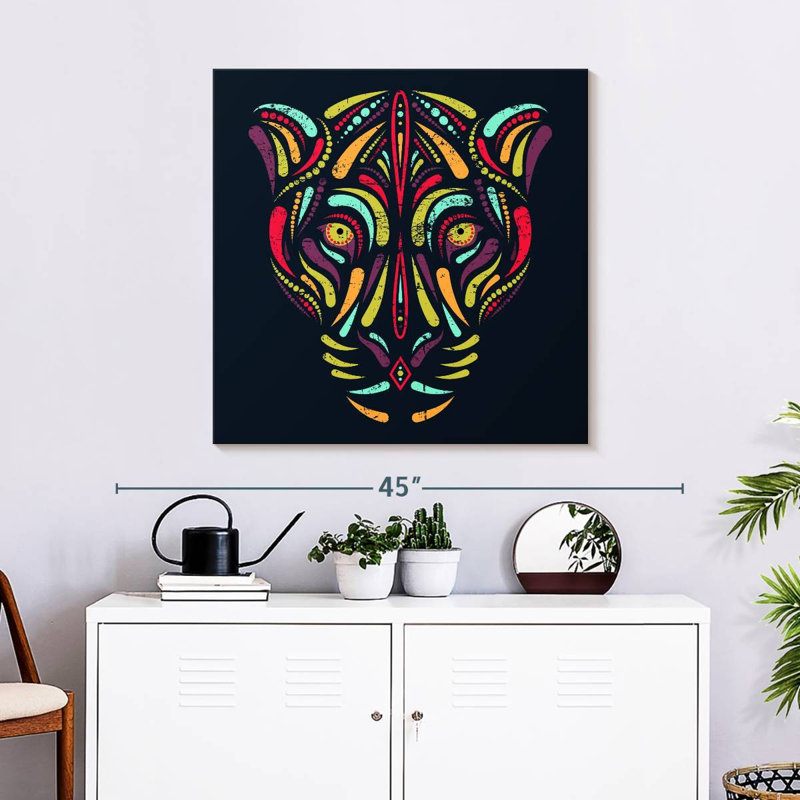 Brampt Jaguar Face Abstract, 30" H x 30" W
