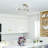 4 Light Antique Brass Large Semi-Flush