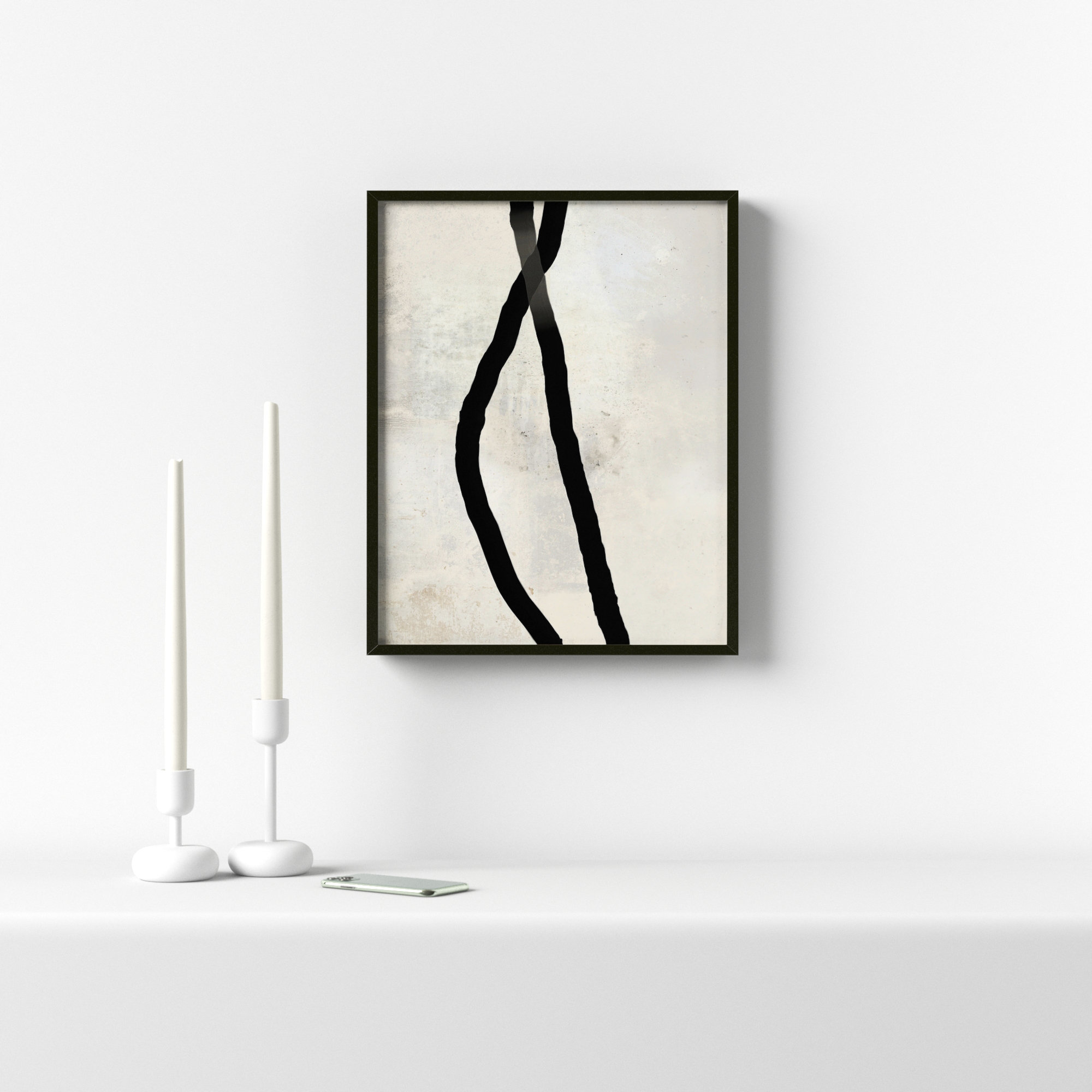Black Rope 4 by Jacques Pilon, 20" H x 16" W x 1.25" D, Black