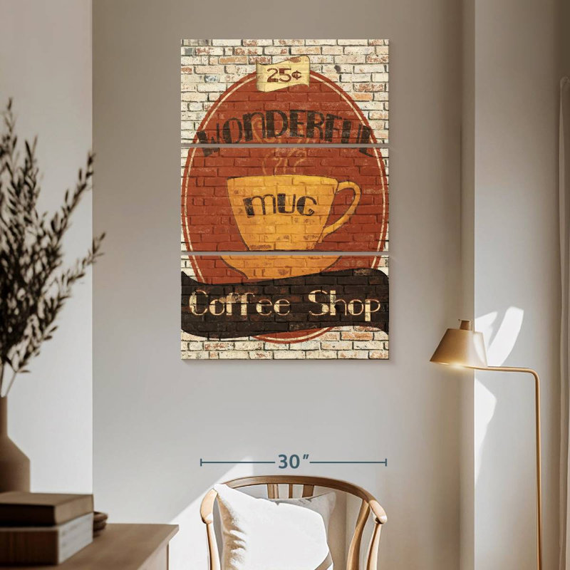 Plaque murale Kema Wonderful Coffee Shop, H 65 po x l 42 po