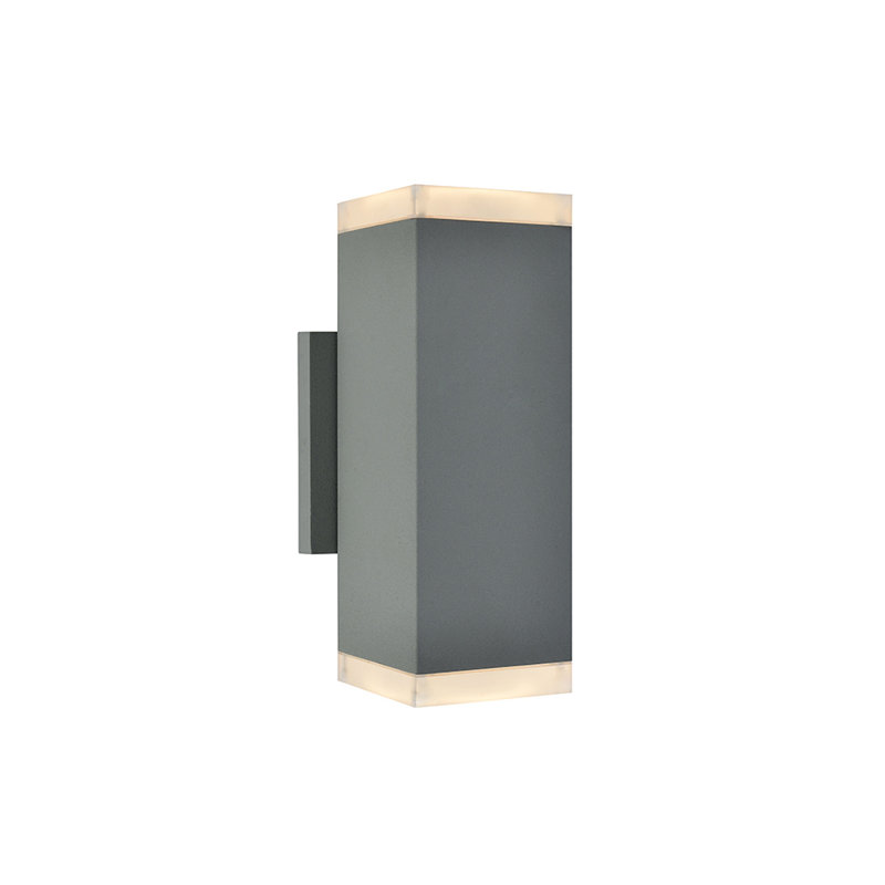 2 - Light Outdoor Sconce, 10" H x 3.5" W x 4.7" D, Silver
