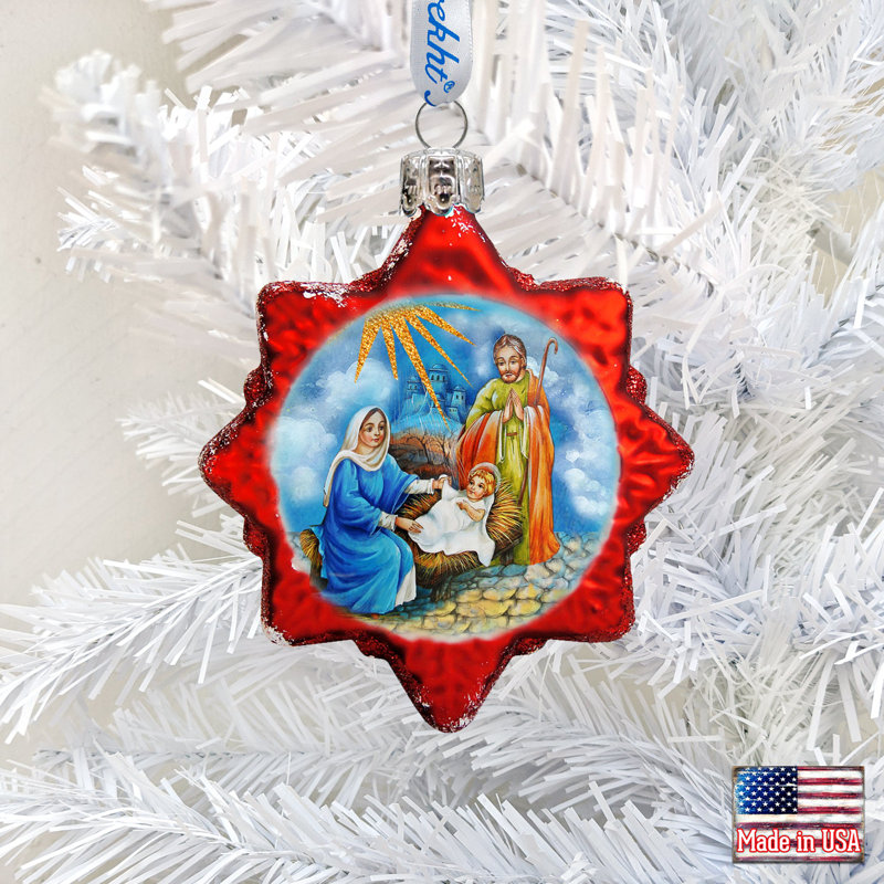 4'' Handmade Glass Holiday Shaped Ornament