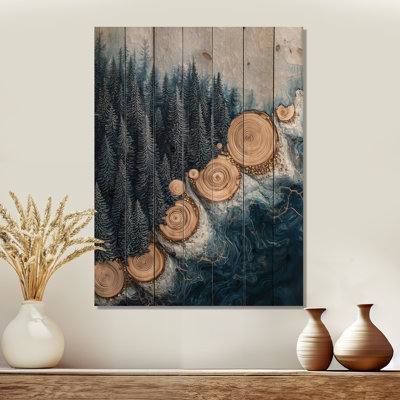 La veine de cristal de la forêt S - Décoration murale en bois forêt - sur bois de pin naturel