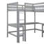 Lit mezzanine en bois avec échelle en L et 2 bureaux intégrés en L