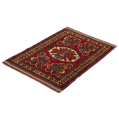 Tapis rouge foncé Tajik 3 pi 0 po x 4 pi 5 po