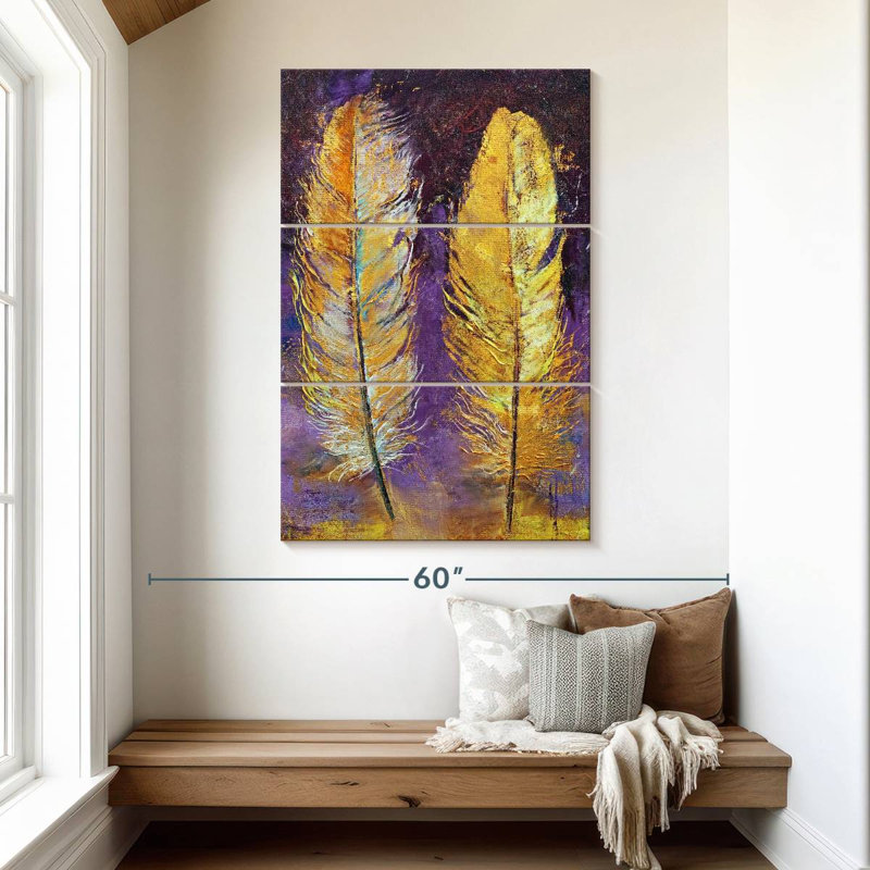Kerner Gold Feathers, 50" H x 32" W