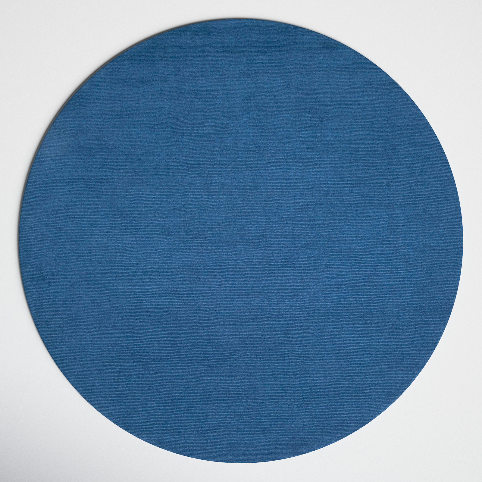 Crowe Dark Blue Hand-Woven Wool Rug, Round 8'
