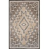 Neutral Color Antique Tribal Geometric Flatwoven Native American Navajo Rug