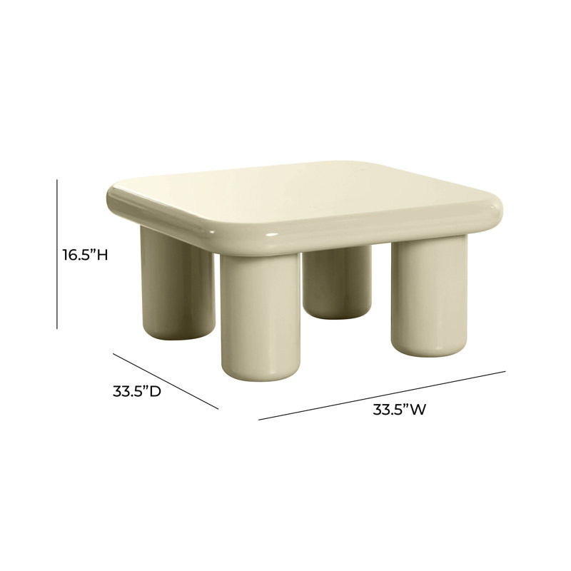 Memphis Cream High Gloss Square Coffee Table