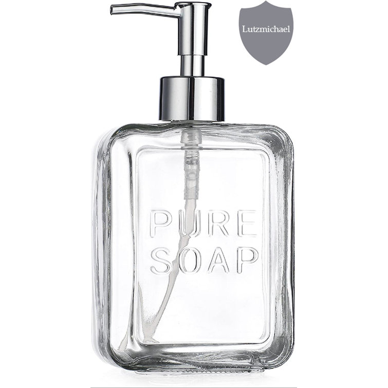 Glass and Bamboo Soap Dispenser Pure Soap 34 fl oz