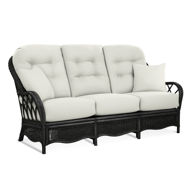 Canapé à accoudoirs évasés 80 po Everglade, Noir, Beige de base, 0317-85