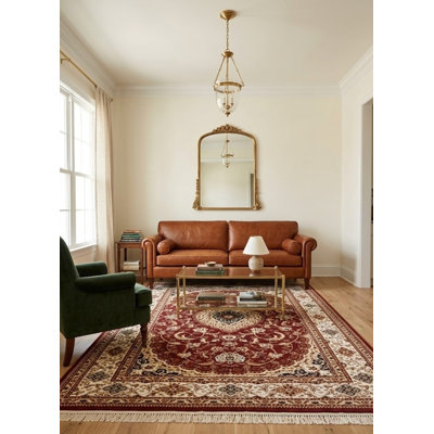Rectangle Furlon Floral Wool Area Rug