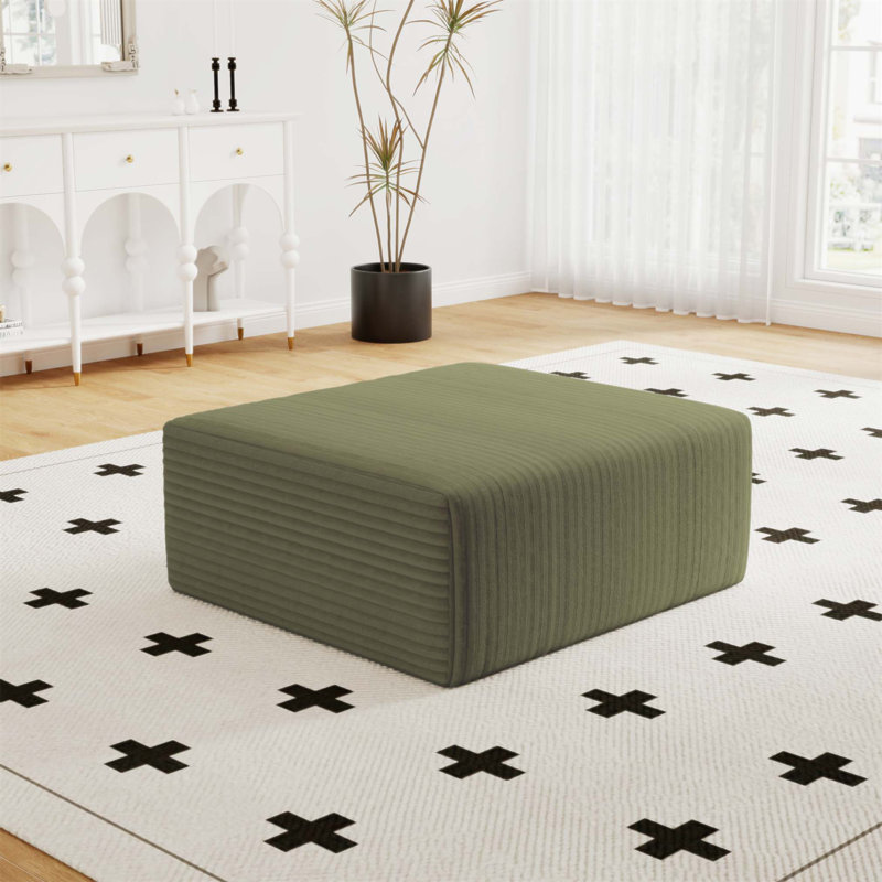 Repose-pieds surdimensionné en velours côtelé de 27,55 pouces, repose-pieds en mousse à mémoire de forme compressée, repose-pieds modulaire modulaire, sans assemblage, combinaison de bricolage