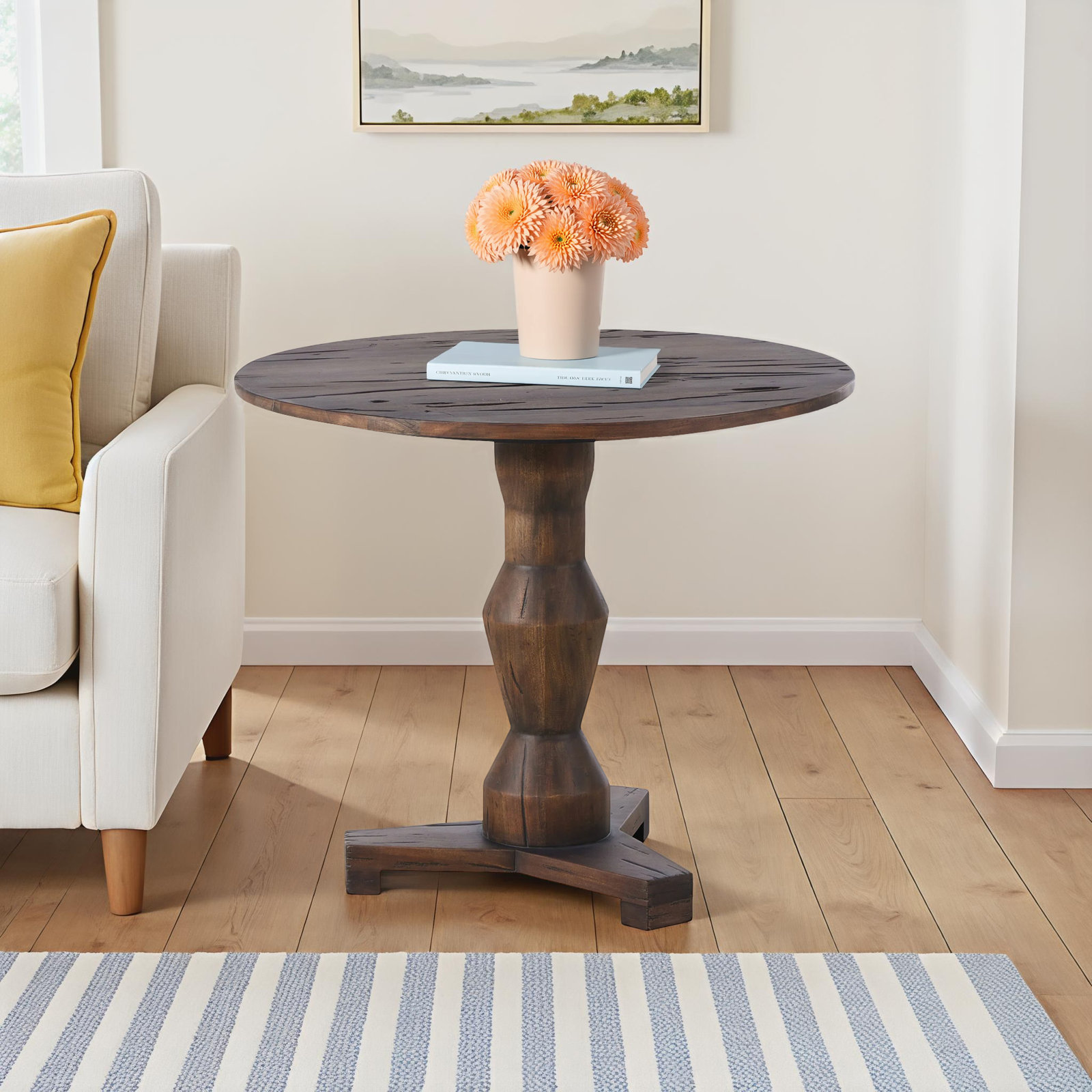 Naiesha Large End Table-Antique Belgium Bleach, Brown