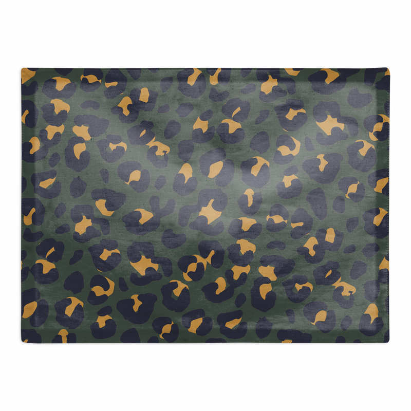 Napperon en coton 14 po Leopard, Vert