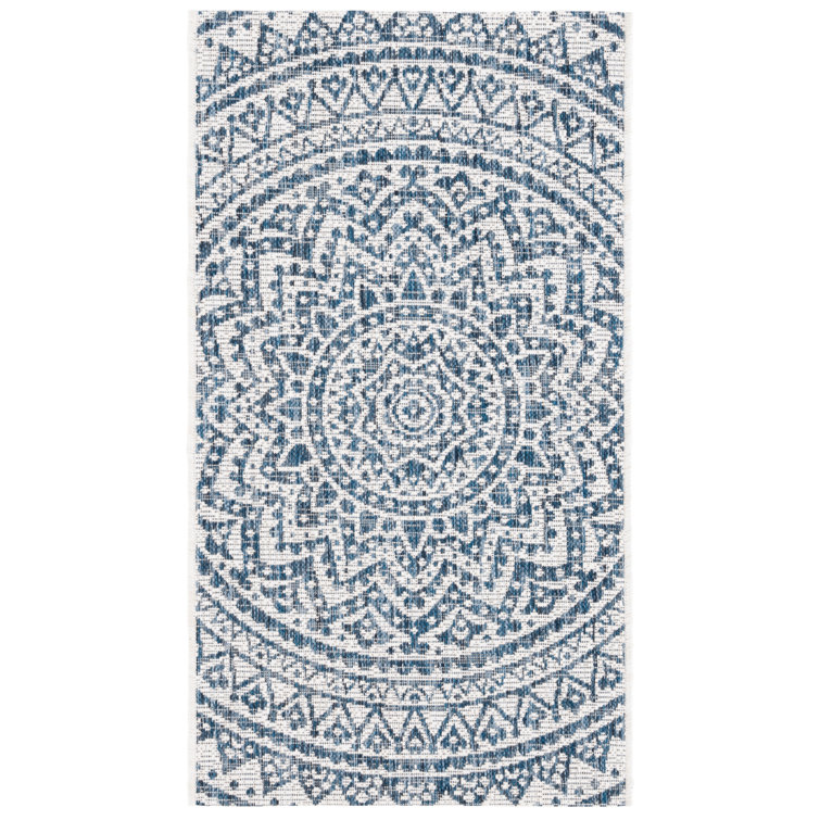 Ellefson Ivory/Navy Indoor/Outdoor Area Rug